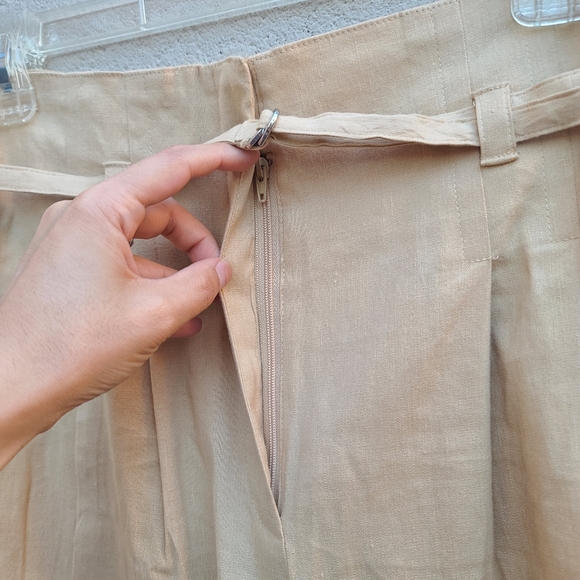 Derek Lam 10 Crosby | Sergio Linen Blend High Waist Wide Leg Pants Size 6 - Picture 3 of 11